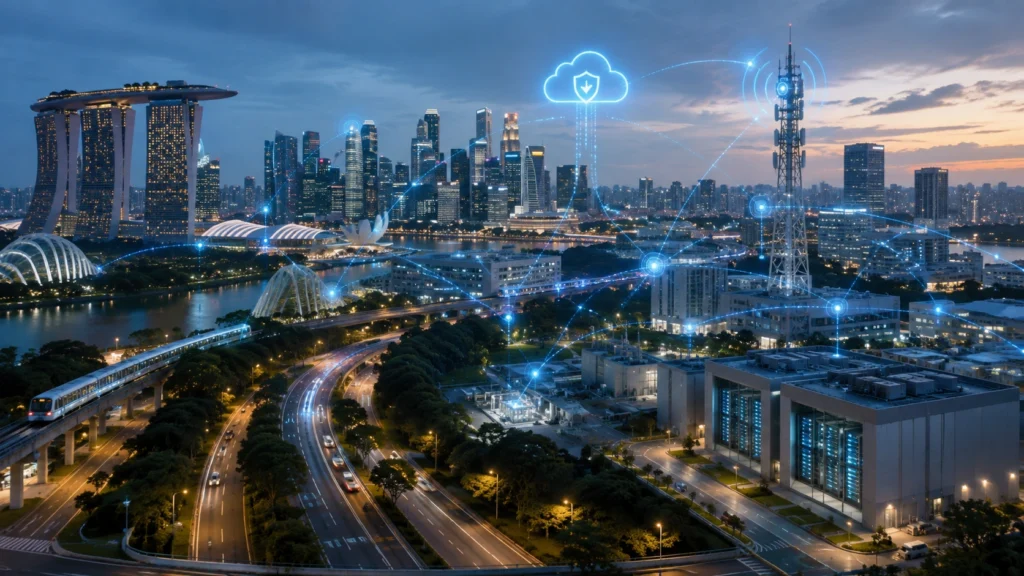 Singapore Digital Infrastructure and Smart City Technology Singapore digital infrastructure with 5G networks, data centres, cloud computing and smart city technology